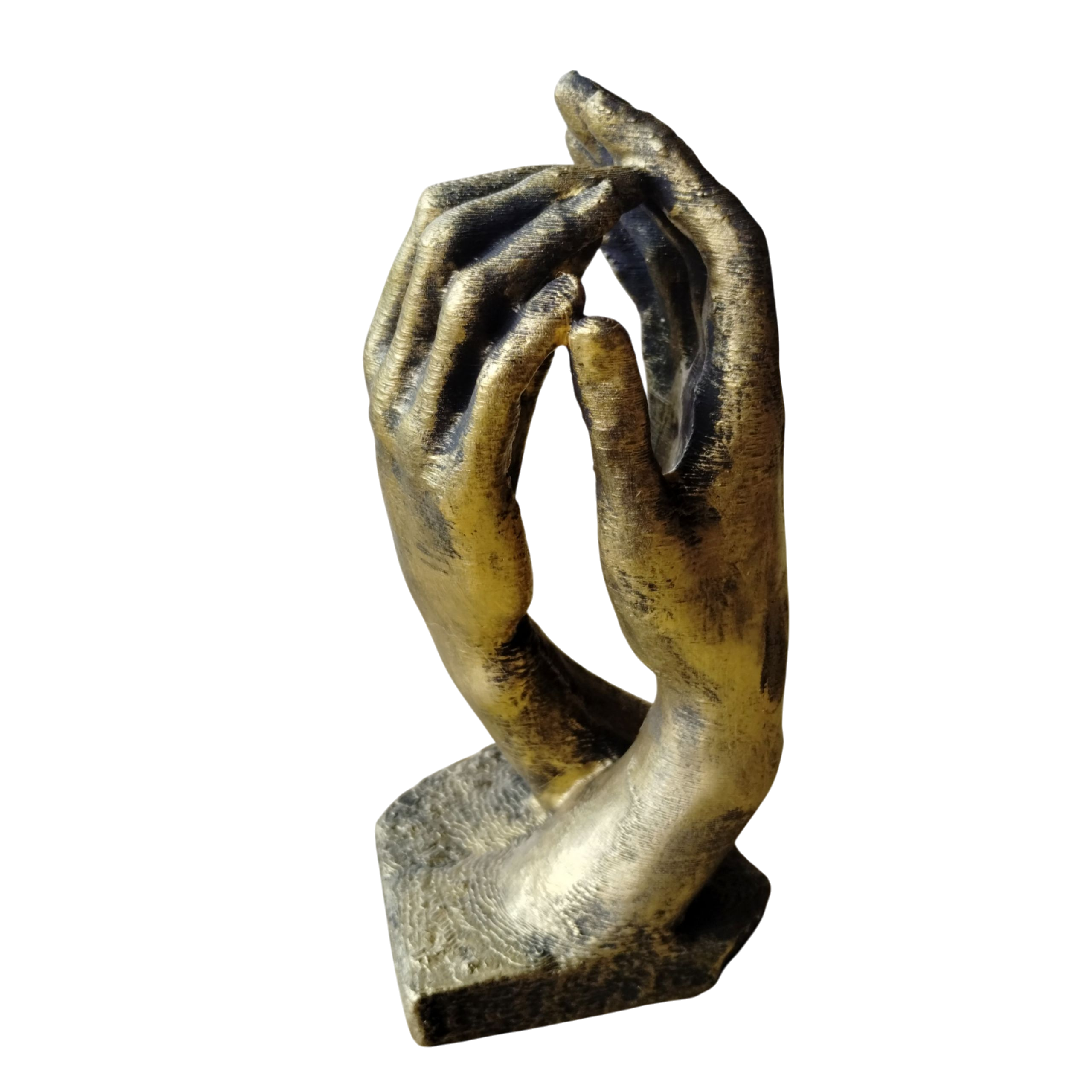 Estatua Manos La Catedral Rodin 15cm Pintado Símil Bronce 3d - Image 6