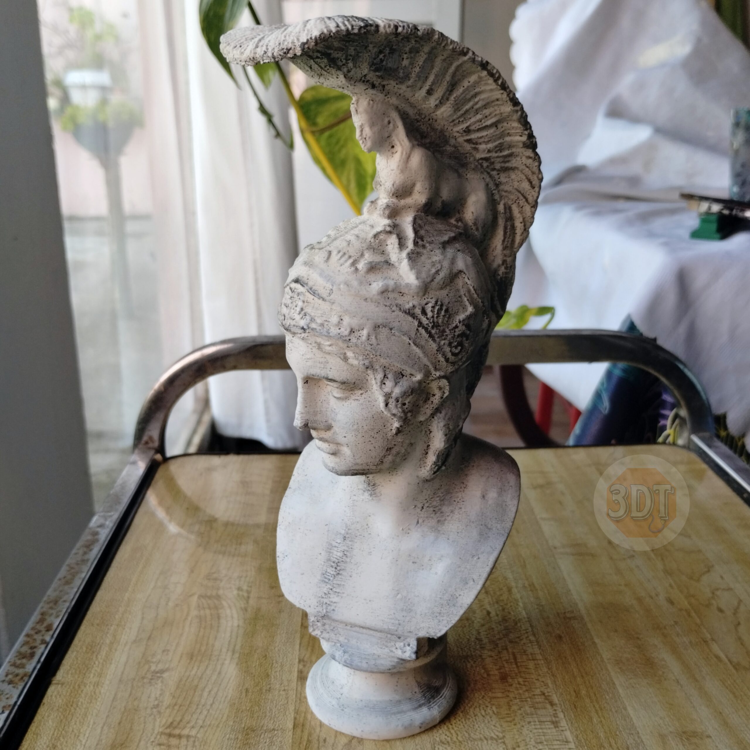 Estatua Griega Busto De Ares Símil Mármol Pintada Decoración - Image 6