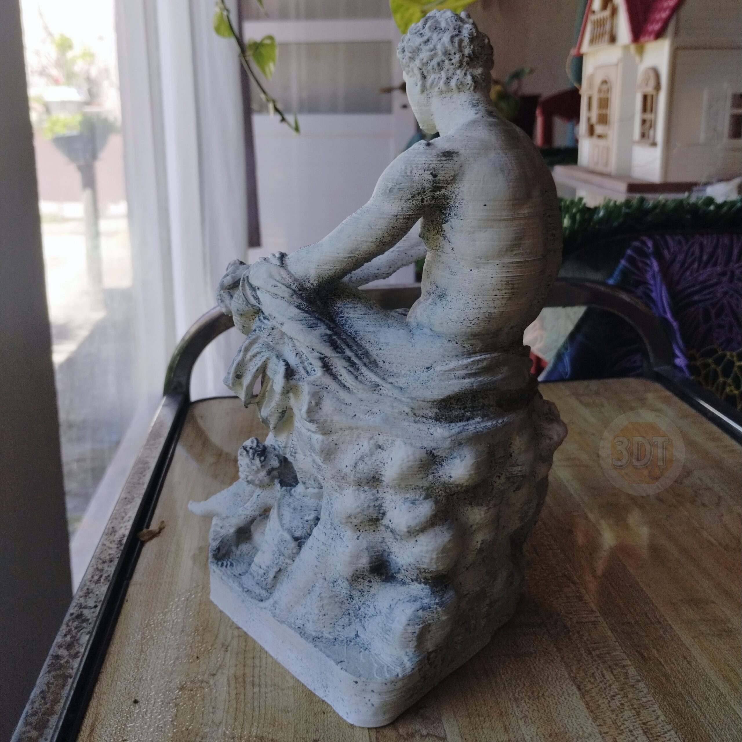 Estatua Ares De Ludovisi Pintado Símil Mármol Decoración 3d - Image 6