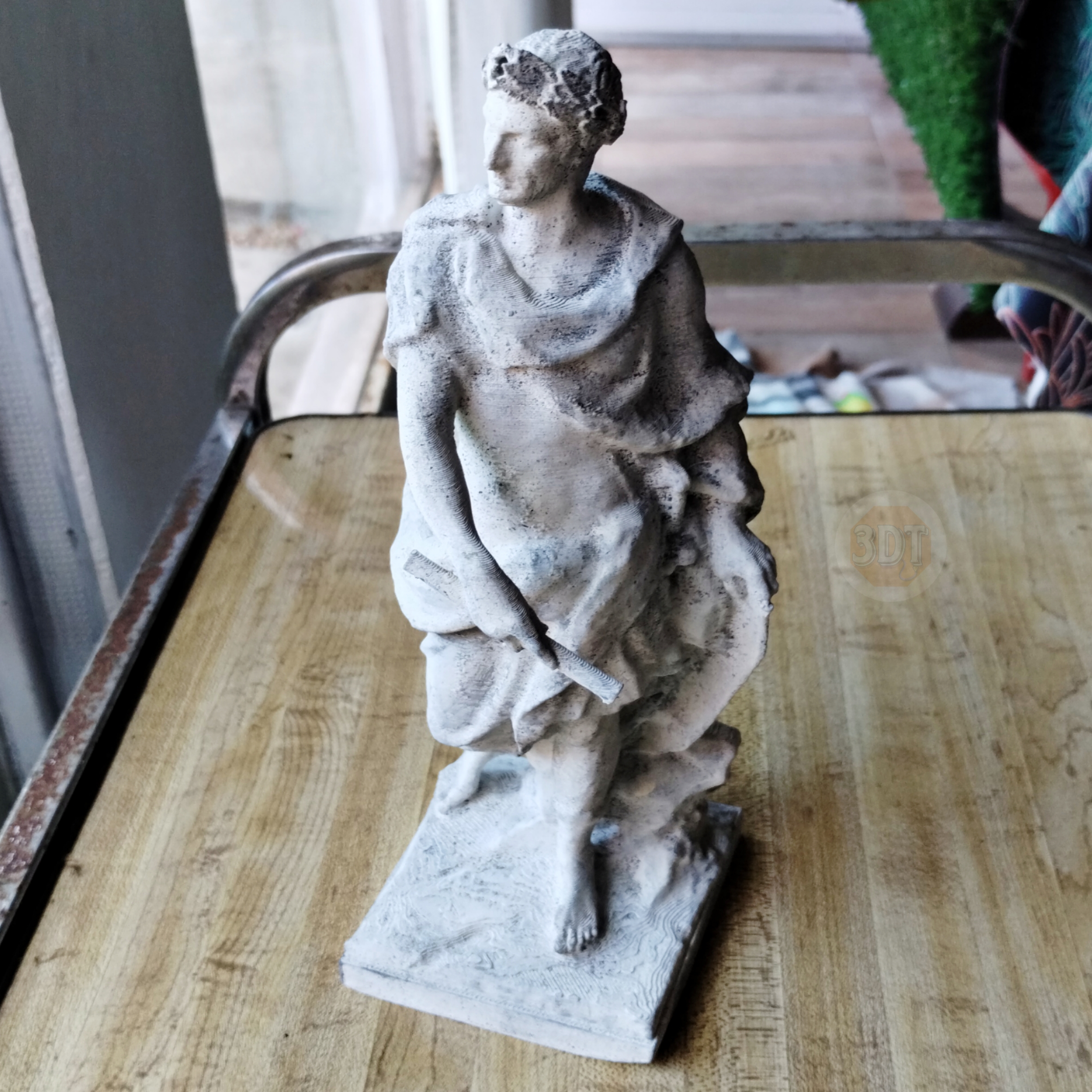 Estatua Figura Julio César Del Louvre Pintada Símil Mármol - Image 7