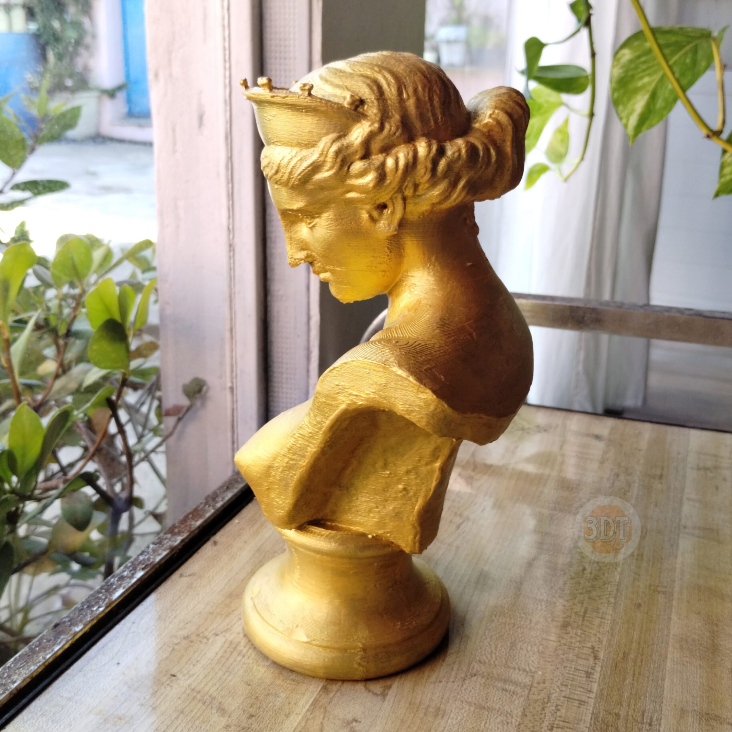 Estatua Venus De Capua Símil Dorada Clásica Romana Busto 3d - Image 7